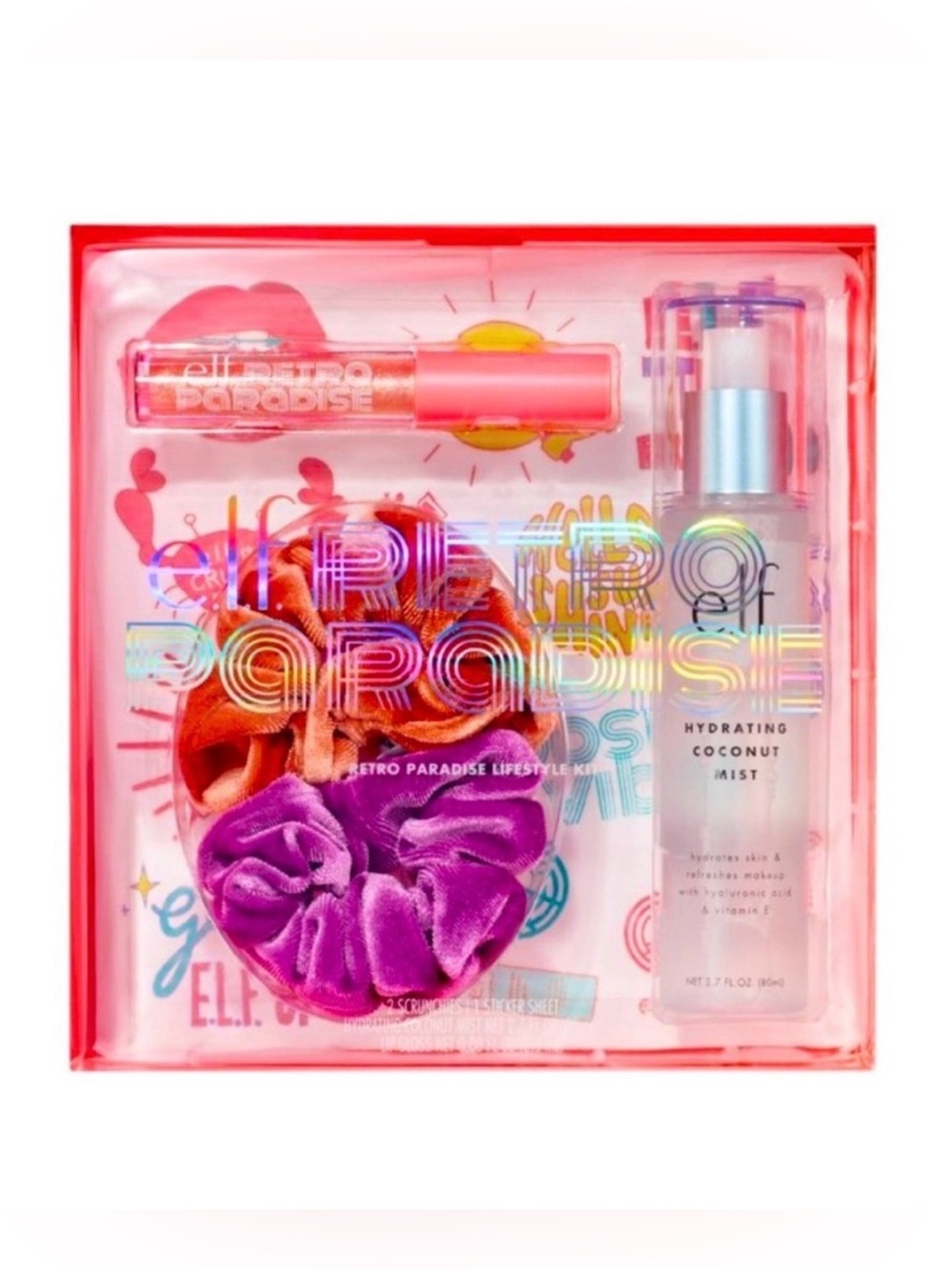 E.L.F RETRO PARADISE LIFESTYLE & SCRUNCHIES SET (NEW WITH TAGS)